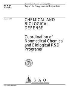 GAO CHEMICAL AND BIOLOGICAL DEFENSE
