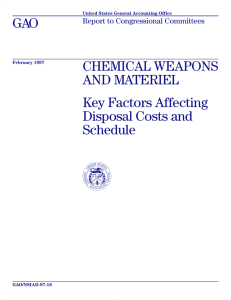 GAO CHEMICAL WEAPONS AND MATERIEL Key Factors Affecting