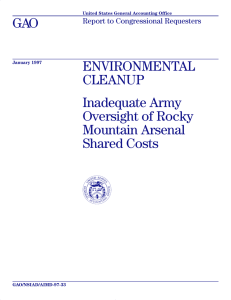 GAO ENVIRONMENTAL CLEANUP Inadequate Army