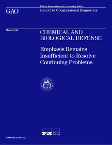 GAO CHEMICAL AND BIOLOGICAL DEFENSE Emphasis Remains
