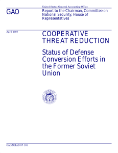 GAO COOPERATIVE THREAT REDUCTION Status of Defense