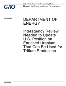 DEPARTMENT OF ENERGY Interagency Review Needed to Update