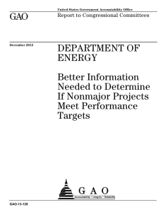 GAO DEPARTMENT OF ENERGY Better Information