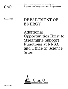 GAO DEPARTMENT OF ENERGY Additional