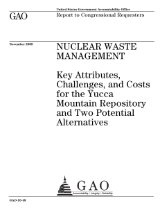 GAO NUCLEAR WASTE MANAGEMENT Key Attributes,