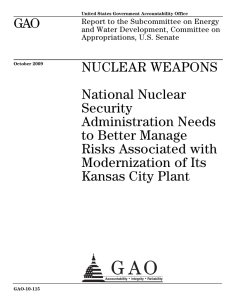 GAO NUCLEAR WEAPONS National Nuclear Security