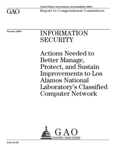 GAO INFORMATION SECURITY Actions Needed to