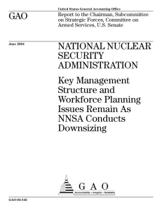 GAO NATIONAL NUCLEAR SECURITY ADMINISTRATION