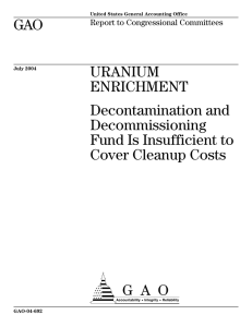 a GAO URANIUM ENRICHMENT