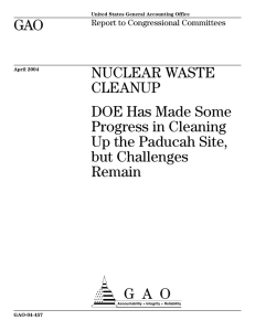a GAO NUCLEAR WASTE CLEANUP