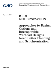 ICBM MODERNIZATION Approaches to Basing Options and