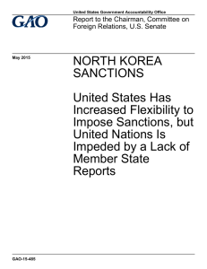 NORTH KOREA SANCTIONS  United States Has