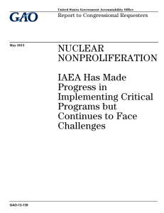 NUCLEAR NONPROLIFERATION IAEA Has Made Progress in