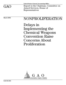 GAO NONPROLIFERATION Delays in Implementing the