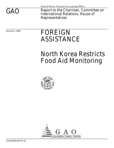 GAO FOREIGN ASSISTANCE North Korea Restricts