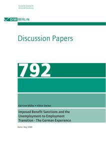 792 Discussion Papers Imposed Benefit Sanctions and the Unemployment-to-Employment