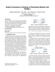 Global Consistency Checking of Distributed Models with TReMer+ ABSTRACT