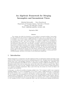 An Algebraic Framework for Merging Incomplete and Inconsistent Views