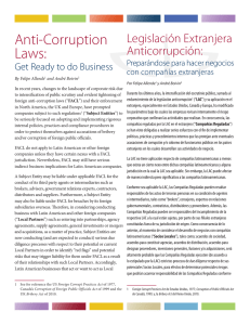 Anti-Corruption Laws: Legislación Extranjera Anticorrupción: