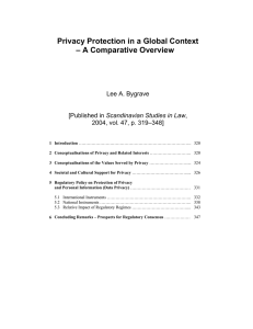 Privacy Protection in a Global Context – A Comparative Overview