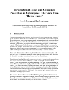 Jurisdictional Issues and Consumer Protection in Cyberspace: The View from “Down Under”