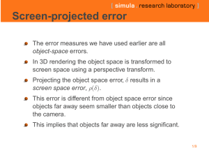 Screen-projected error