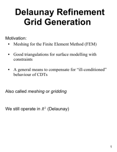 Delaunay Refinement Grid Generation Motivation: constraints