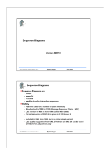 Sequence Diagrams Version 020913 Sequence Diagrams are History