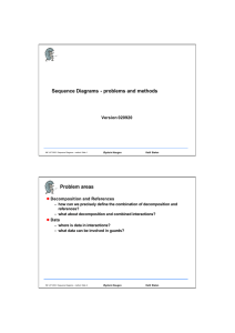 Sequence Diagrams - problems and methods Problem areas Version 020920 Decomposition and References