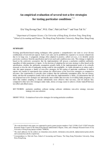 An empirical evaluation of several test-a-few strategies for testing particular conditions