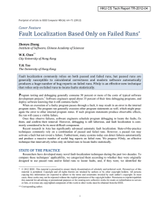 Fault Localization Based Only on Failed Runs  * Cover Feature