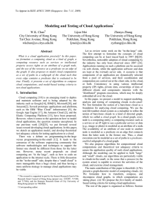 Modeling and Testing of Cloud Applications