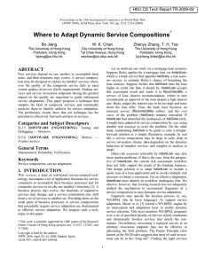 Where to Adapt Dynamic Service Compositions  Bo Jiang W. K. Chan