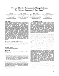 Toward Effective Deployment of Design Patterns T.H. Ng S.C. Cheung