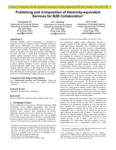 Publishing and Composition of Atomicity-equivalent Services for B2B Collaboration Chunyang Ye W.K. Chan