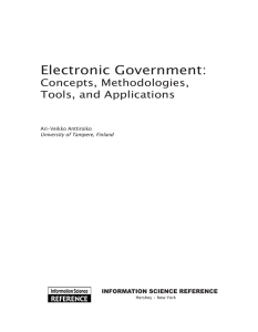 Electronic Government: Concepts, Methodologies, Tools, and Applications InformatIon ScIence reference