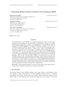 Clustering Hidden Markov Models with Variational HEM Emanuele Coviello