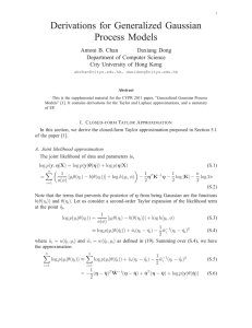 Derivations for Generalized Gaussian Process Models Antoni B. Chan Daxiang Dong