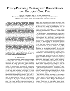 Privacy-Preserving Multi-keyword Ranked Search over Encrypted Cloud Data