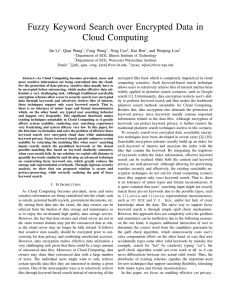 Fuzzy Keyword Search over Encrypted Data in Cloud Computing Jin Li