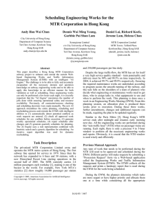 Scheduling Engineering Works for the MTR Corporation in Hong Kong