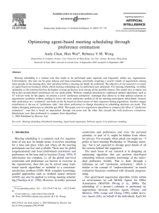 Optimizing agent-based meeting scheduling through preference estimation ARTICLE IN PRESS