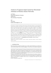 Analysis of Capacity Improvement by Directional Antennas in Wireless Sensor Networks