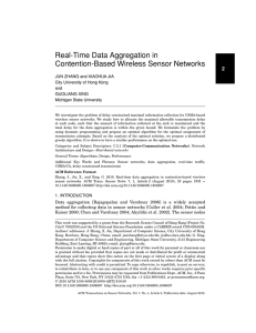 Real-Time Data Aggregation in Contention-Based Wireless Sensor Networks 2