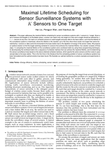 Maximal Lifetime Scheduling for Sensor Surveillance Systems with Sensors to One Target K