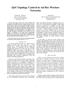 QoS Topology Control in Ad Hoc Wireless Networks Dingzhu Du