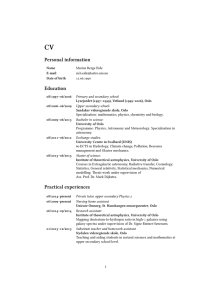 CV Personal information Education