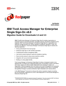 Red paper IBM Tivoli Access Manager for Enterprise Single Sign-On v8.0