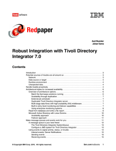 Red paper Robust Integration with Tivoli Directory Integrator 7.0