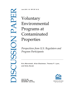 Voluntary Environmental Programs at